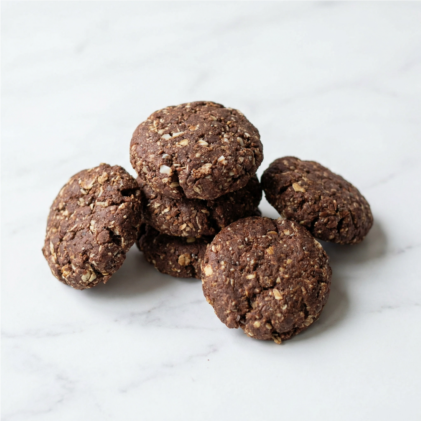 Stack of Lactation Support Cookies on Marble Surface
